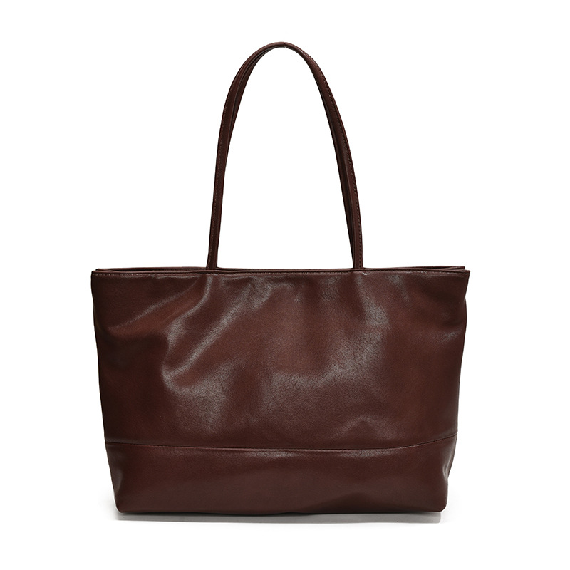 This year's popular tote bag for commuting is a retro large-capacity women's 2024 new casual, versatile and simple single-shoulder bag Item Picture