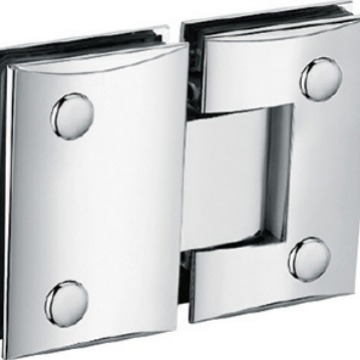 180-degree electroplated bright chrome brass bathroom clamps, square arc-shaped bathroom glass clamps, shower room hinges, wall clamps full figure