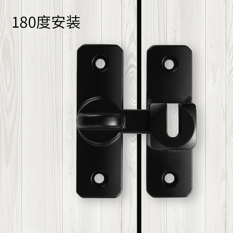 Solid buckle, aluminum alloy, non-drilling, latch, anti-theft lock, entrance door, reverse lock, 90-degree and 180-degree anti-theft door Application Scenario