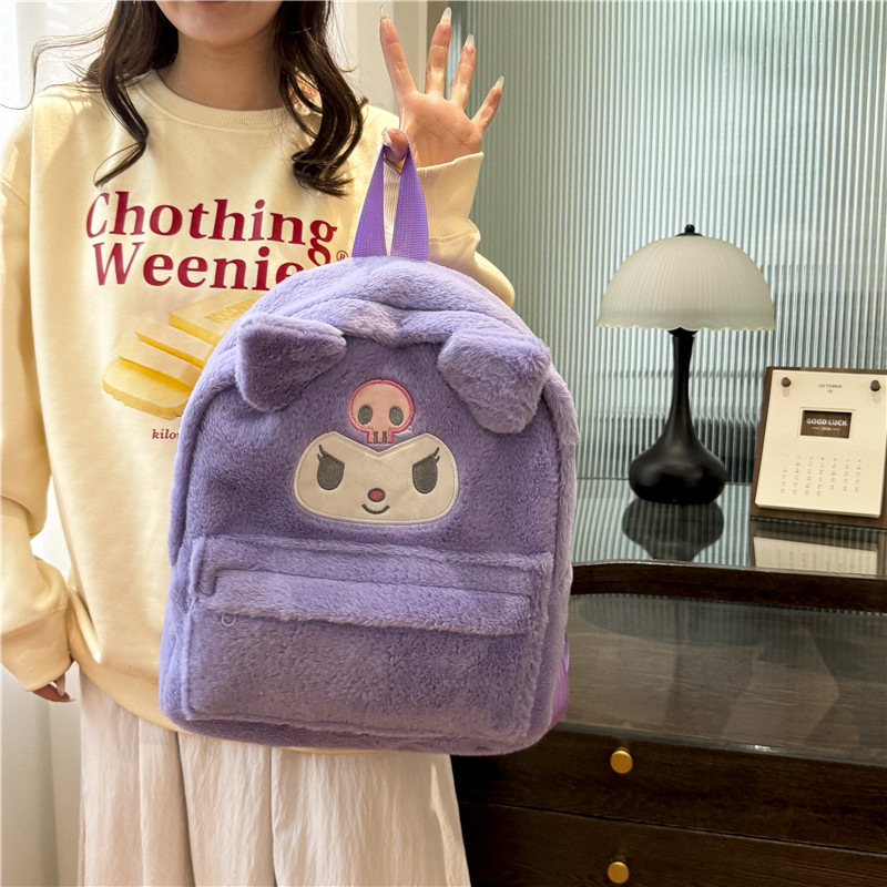 New large backpack cartoon large-capacity school bag, girlish Melody Kuromi birthday gift wholesale version details Picture