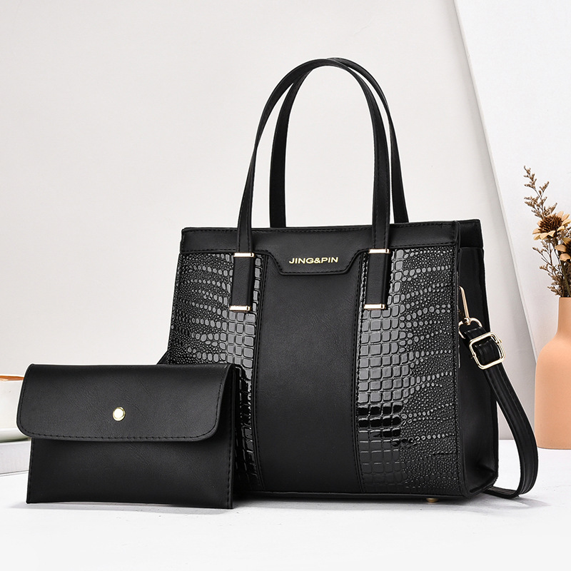 Elegant ladies' hand-held crossbody single-shoulder bag, color-blocking fashionable set bag, practical cross-border trend mother-and-child bag series full figure