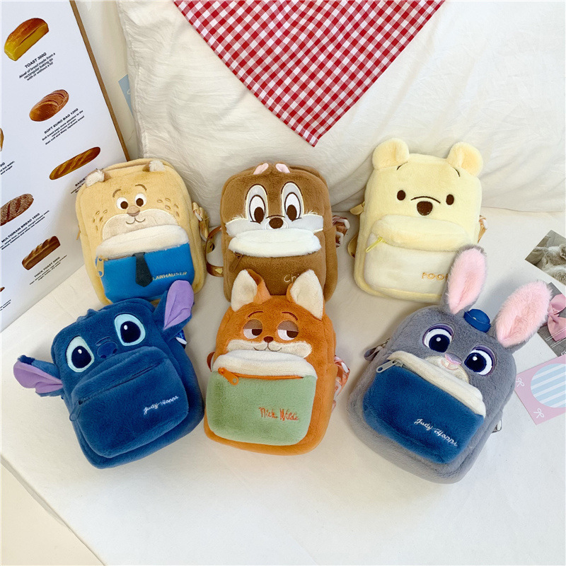 New cross-border Stitch backpack, plush bag, cartoon doll, mobile phone bag, Judnick children's crossbody bag full figure