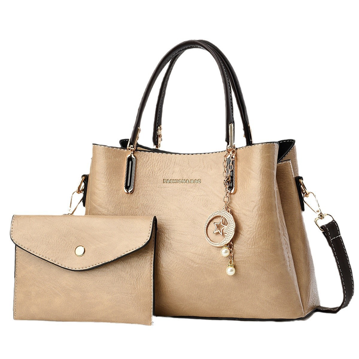 New retro and fashionable mother-and-child bag, simple cross-border versatile handbag, high appearance level, large capacity single-shoulder bag, crossbody bag Item Picture