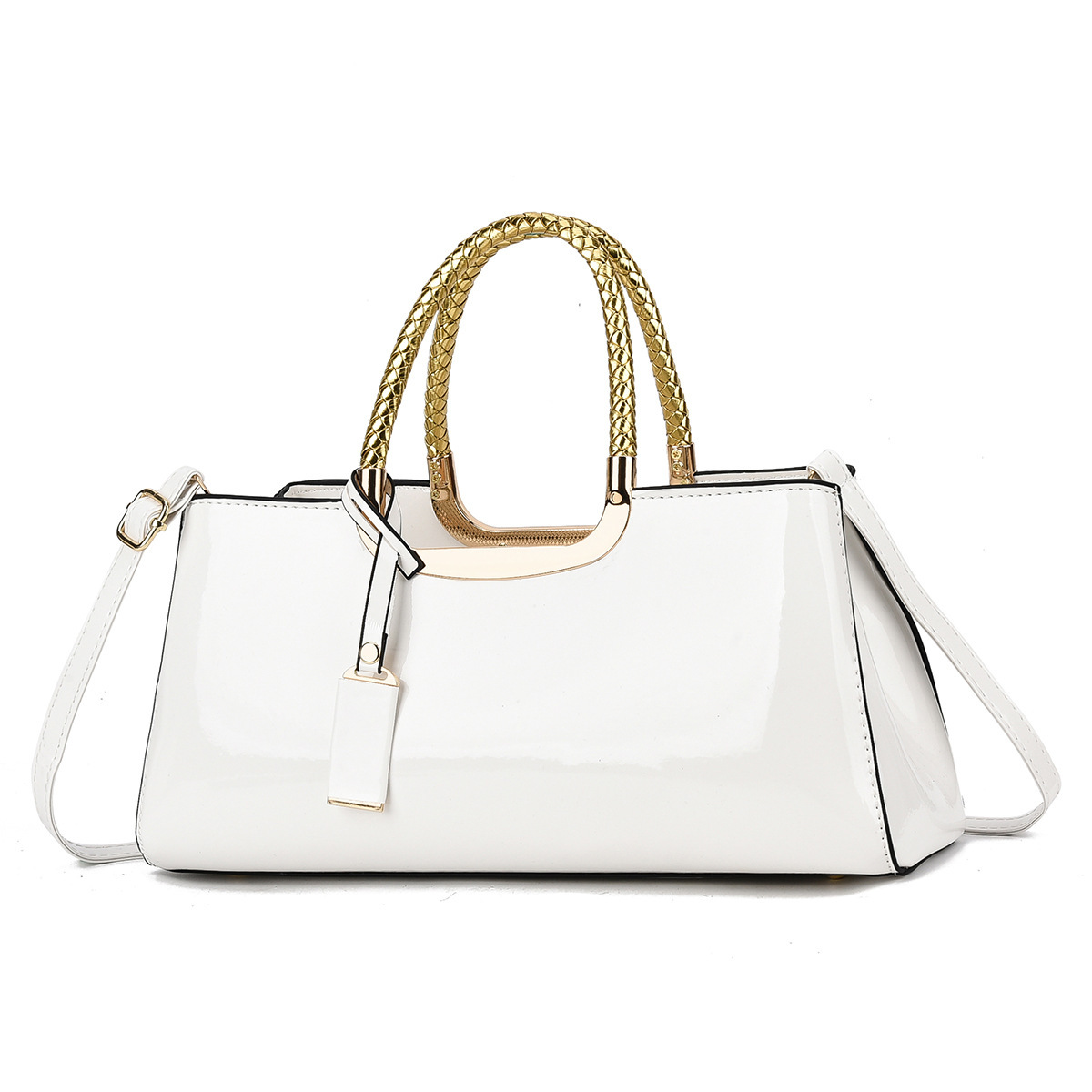 New high-appearure-level fashionable shiny leather handbag, large-capacity pillow bag, retro and fashionable, versatile shoulder bag, cross-border trend details Picture