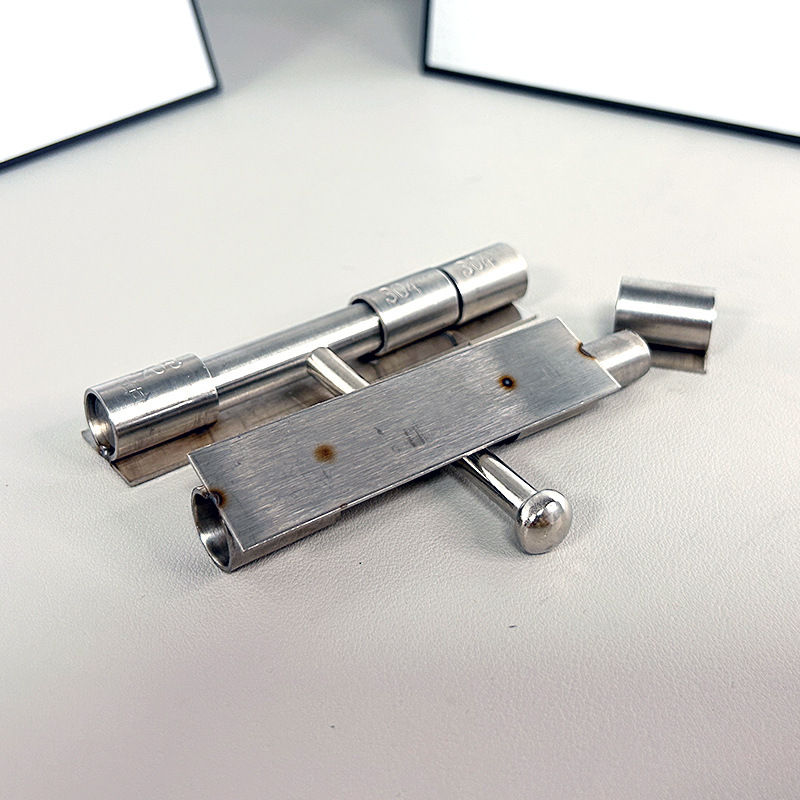 Stainless steel 6-inch and 8-inch fat pin dormitory iron door, anti-theft door, exposed installation, horizontal insertion, pet cage door bolt, left and right insertion Specification drawing