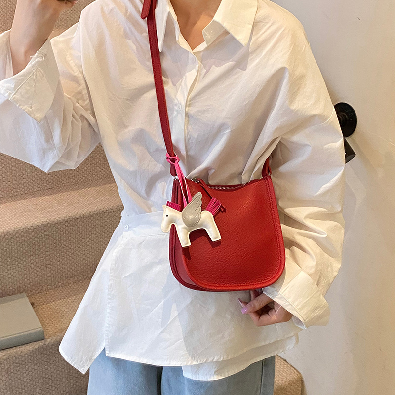 2025 New trendy soft leather lychee pattern small square bag for women, fashionable and versatile, ins Korean style stylish single-shoulder crossbody bag Specification drawing