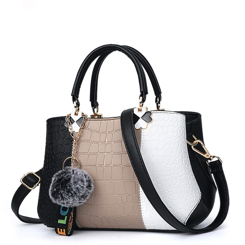 Cross-border foreign trade large Bag 2022 New Style women's color-blocked handbag, large capacity crossbody single-shoulder bag, middle-aged mom bag Application Scenario