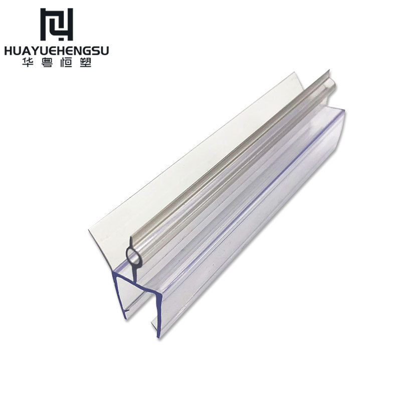 The transparent and elongated bubble water barrier rubber strip at the bottom of the shower room glass door is directly supplied online by the manufacturer Item Picture