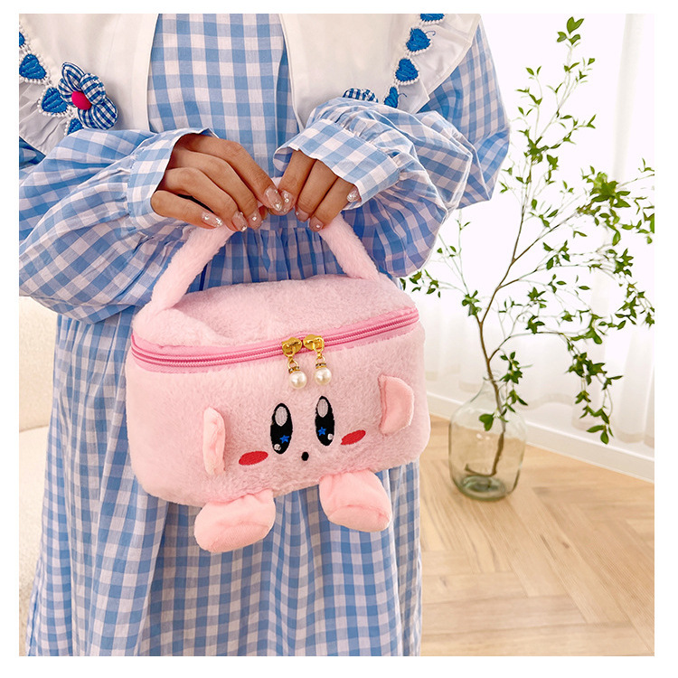 High appearance level, cute plush cartoon hand-held storage bag, toiletries bag, large capacity, portable and versatile makeup bag details Picture