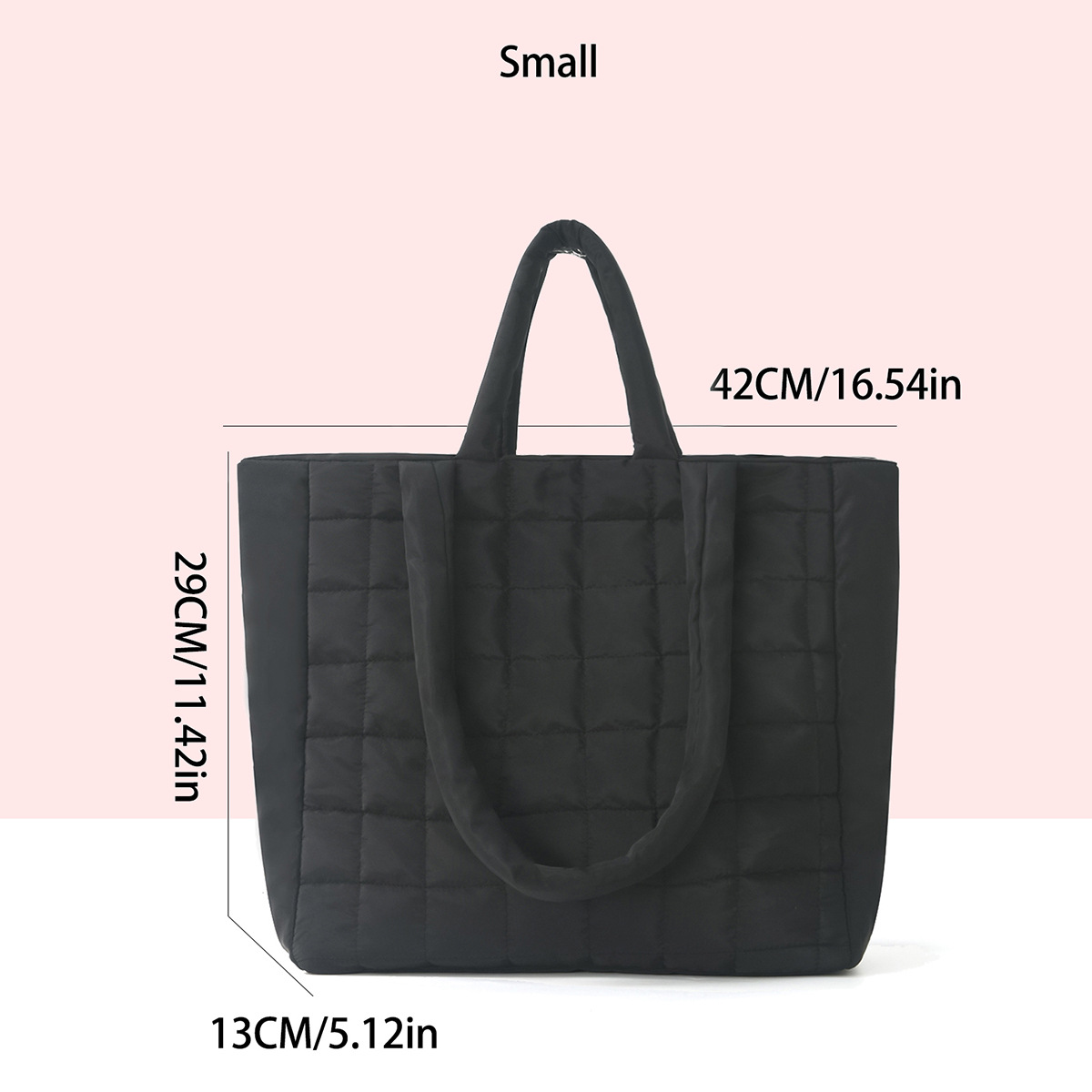 Cross-border fashion tote bag, high-end large-capacity bag, women's 2024 new underarm down bag, casual single-shoulder bag Specification drawing