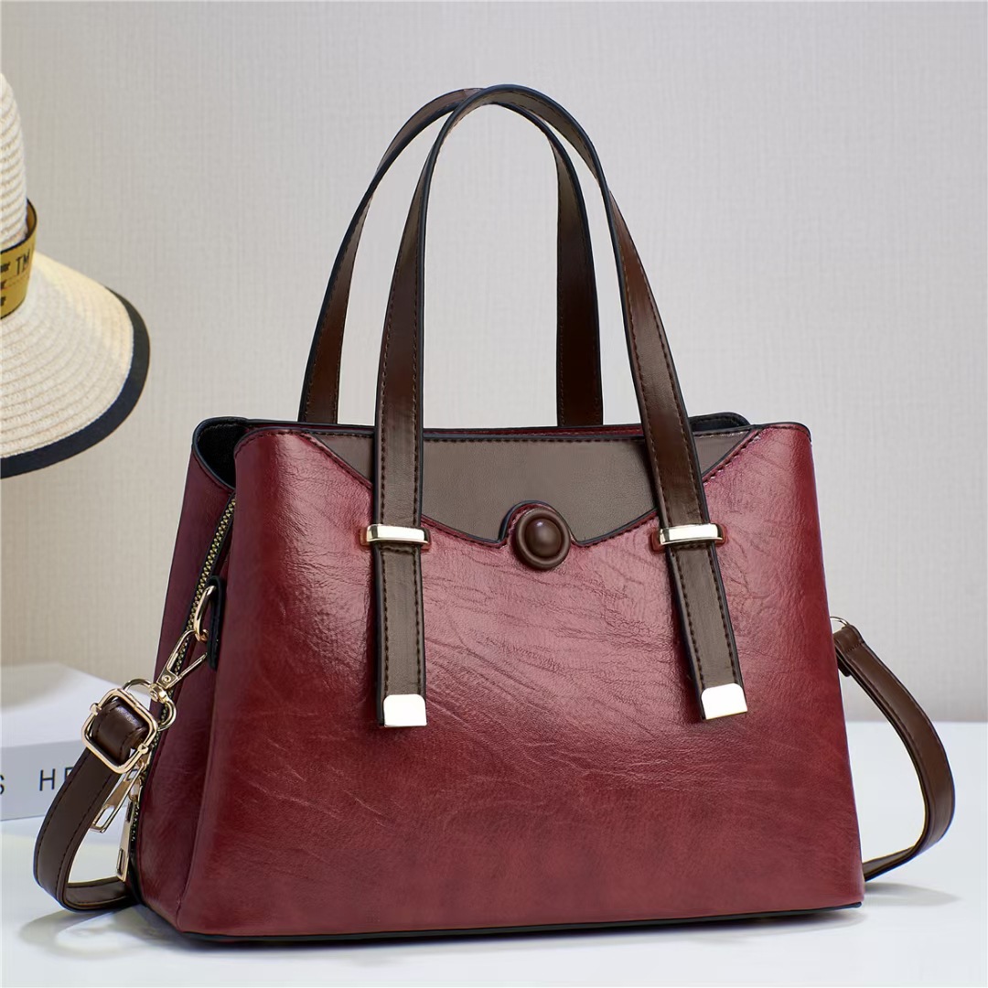 Retro women's handbag 2023 new foreign trade women's bag, cross-border large-capacity single-shoulder crossbody bag Women's bag full figure