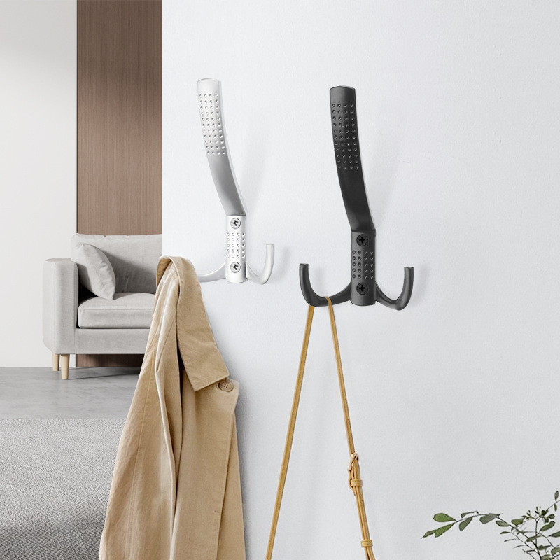 High-end household zinc alloy hook, perforated clothes hook, single hook, wall-mounted, antique black solid hook, coat hook Specification drawing