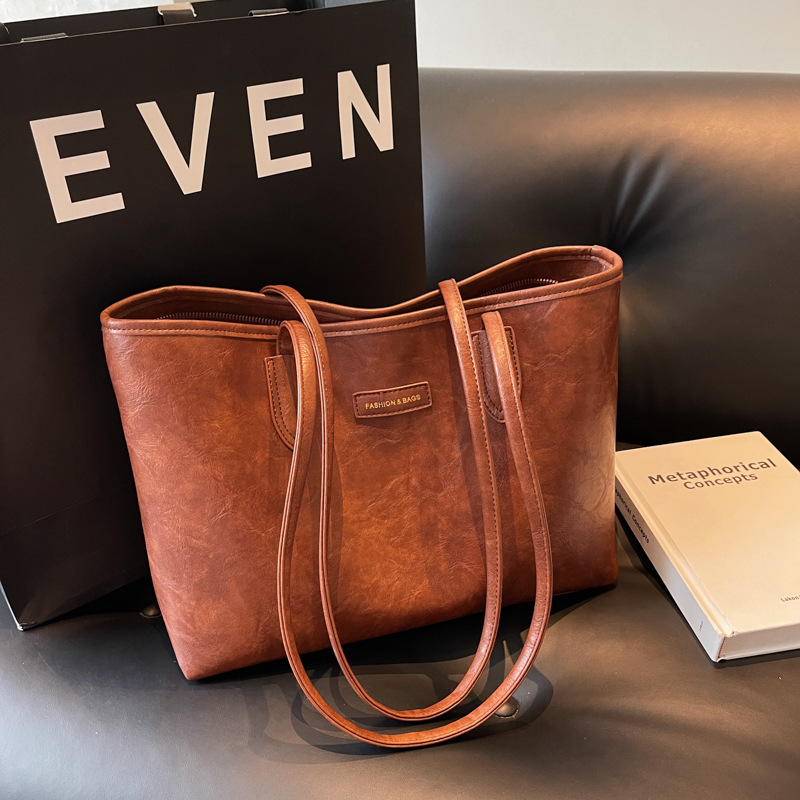 Retro and fashionable tote bag for women, Korean style, trendy and versatile, large-capacity single-shoulder bag, new 2024 style, high-end underarm bag Specification drawing
