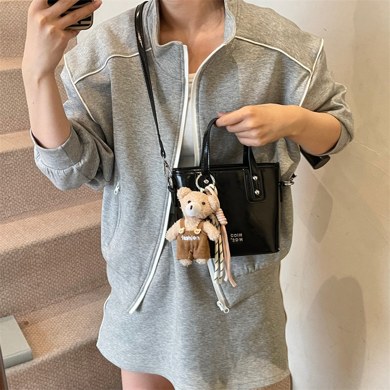 High-end texture casual hand-held small square bag for women 2025 new style, niche, versatile, simple and fashionable single-shoulder crossbody bag Specification drawing