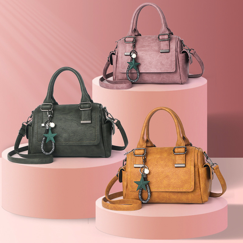 Soft leather bag for women 2025 new style fashionable handbag, large-capacity middle-aged women's bag, single-shoulder crossbody bag Specification drawing