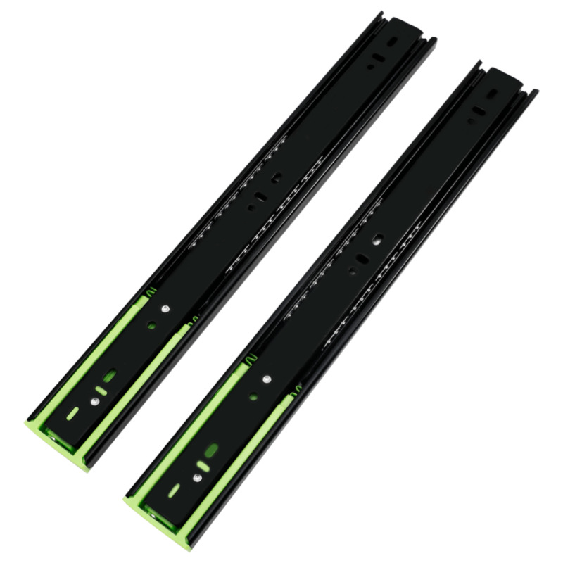 Factory direct sales of thickened three-section buffer slide rails, drawer damping tracks, silent steel ball slide rails, and rebound guide rails wholesale Item Picture