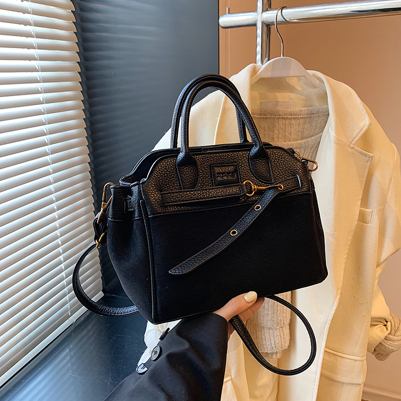 Retro matte hand-held Kelly bag for women, 2024 new style, trendy and fashionable single-shoulder bag, large capacity, high-end crossbody bag Specification drawing