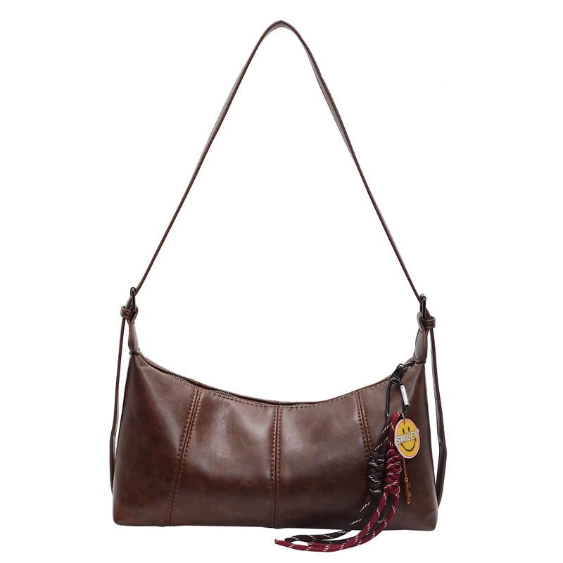 High-end texture retro bag for women, large capacity 2024 new model, niche design, crossbody horn bag, commuting dumpling bag Item Picture