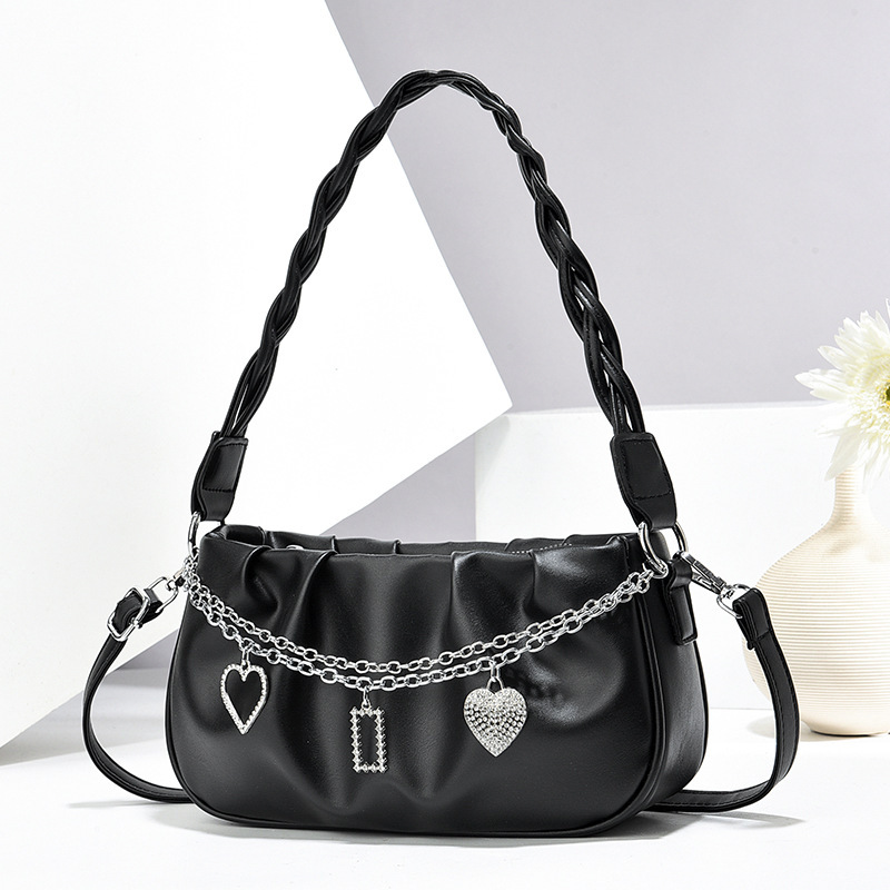New cross-border summer niche design bag for women: pleated cloud square handbag, versatile crossbody bag for women details Picture
