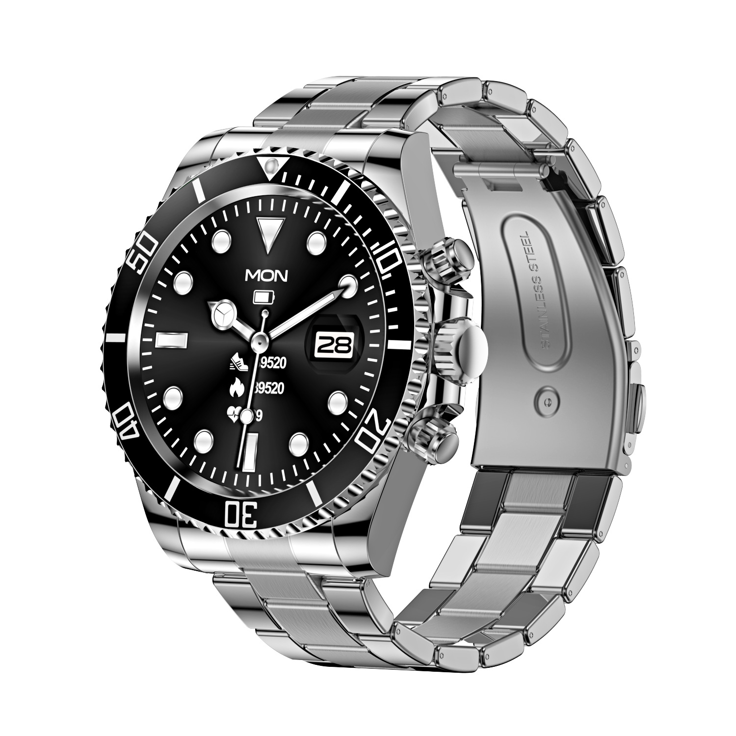 New cross-border AW12 Bluetooth call smartwatch with rotating bezel, music and blood pressure detection for men Item Picture