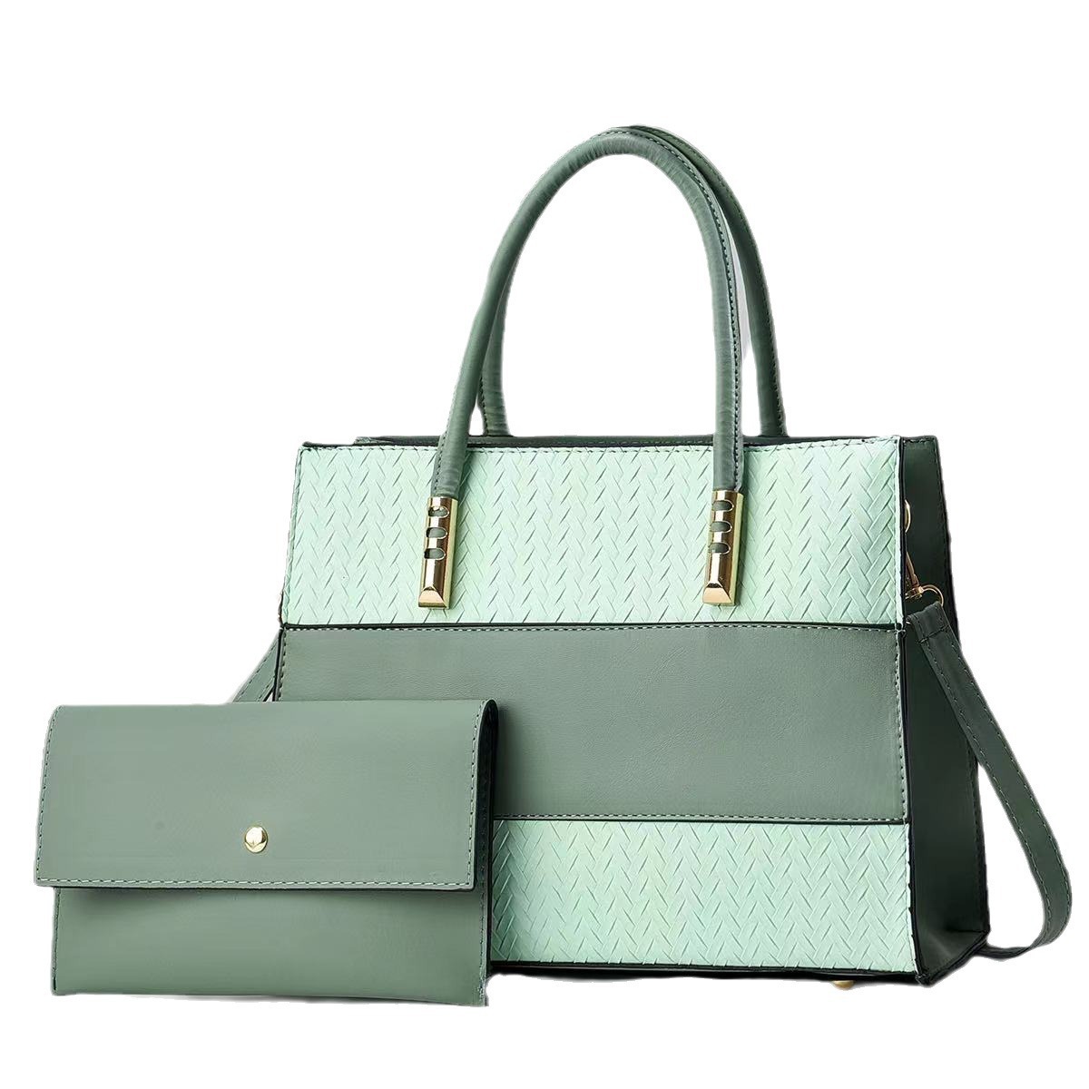 New fashionable color-block handbag for foreign trade, mother and child bag, single-shoulder crossbody bag, elegant for women, versatile for women, mom bag Item Picture