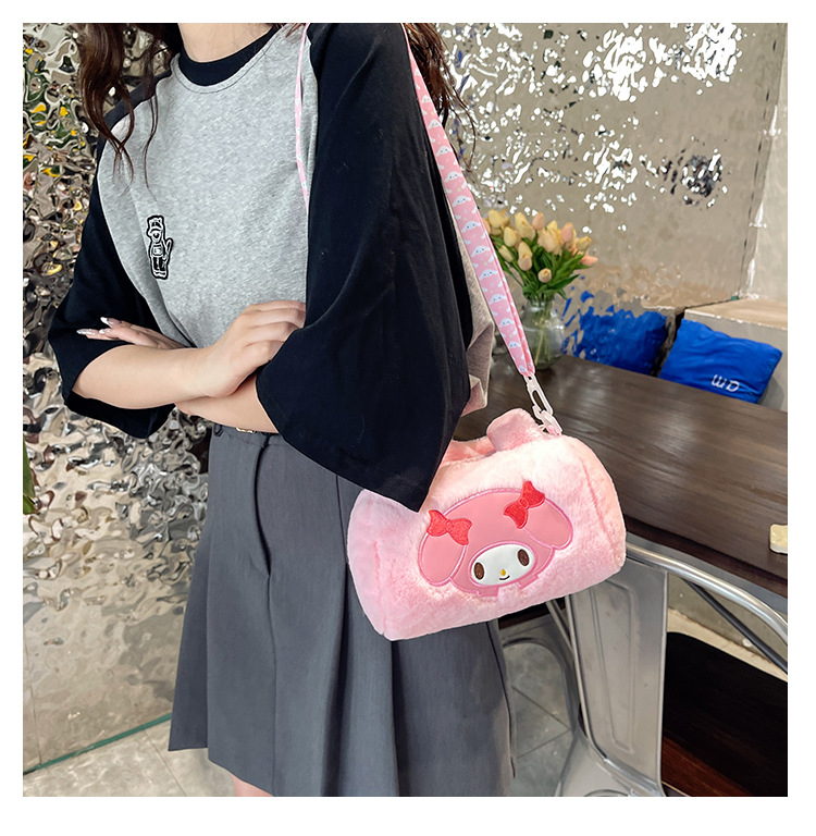 Cross-border wholesale of Sanrio rectangular bag plush toys, new single-shoulder crossbody bag wholesale of 8-inch claw machine toys details Picture