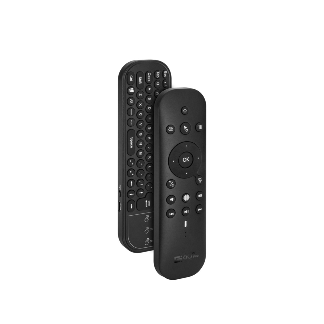 G60S PROBT Bluetooth 2.4G dual-mode intelligent voice flying mouse Backlit Double-sided mini keyboard Wireless Remote control Item Picture