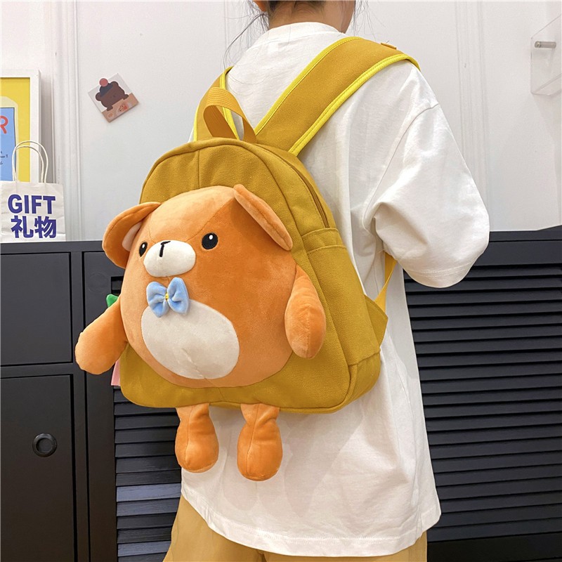 Cute egg doll bag 2023 New style bag, women's canvas bag, fashionable and versatile backpack, college student class bag details Picture