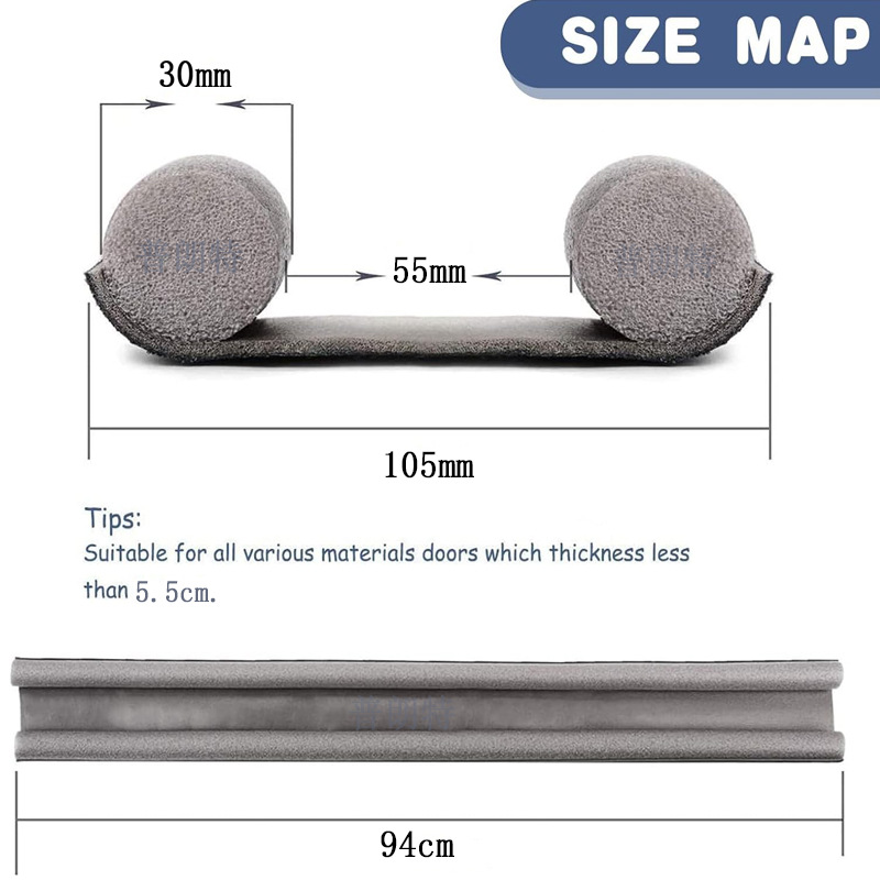 Prant door gap sealing strips fill the gaps at the bottom of glass doors, making them a perfect tool for sound insulation, dust prevention, insect control, and wind resistance at the bottom of doors Specification drawing