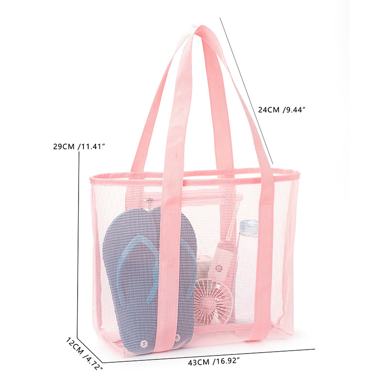 Hollow polyester mesh beach bags, large-capacity travel washing bags, swimming storage bags, minimalist mesh beach bags Application Scenario