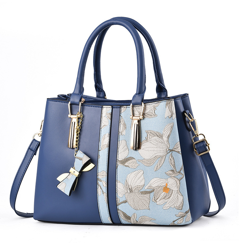 Personalized printed middle-aged mom bag, large-capacity handbag, 2023 new style fashionable shoulder bag full figure