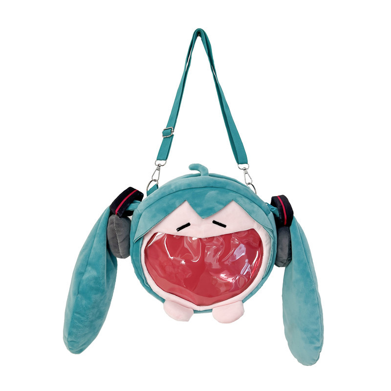 New Hatsune Miku mike cute girl crossbody transparent bag doll backpack single-shoulder bag manufacturer wholesale Item Picture