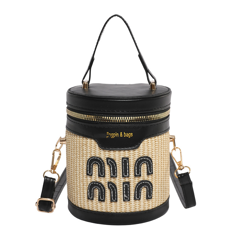 Cross-border Women's Bag 2025 New style single-shoulder crossbody cylinder bag, stylish woven coin purse, money bag, mobile phone bag Item Picture
