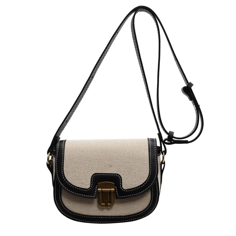 The 2025 summer new Korean niche color-blocking single-shoulder crossbody bag, a fashionable and retro saddle bag, and a versatile underarm bag Item Picture