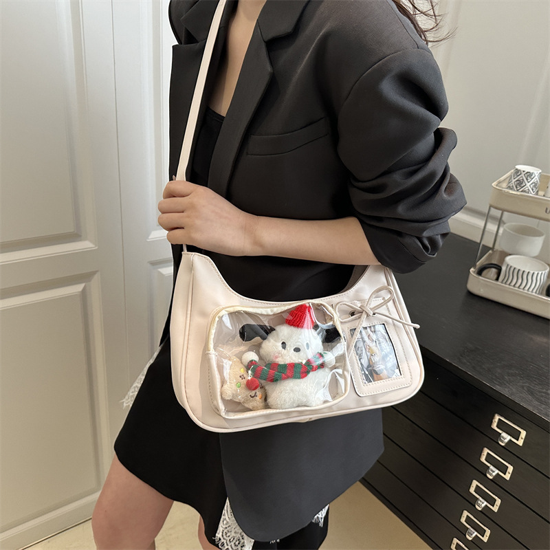 The new transparent bag for women in the summer of 2025, with a niche design and a small appetite, is a single-shoulder crossbody bag Specification drawing