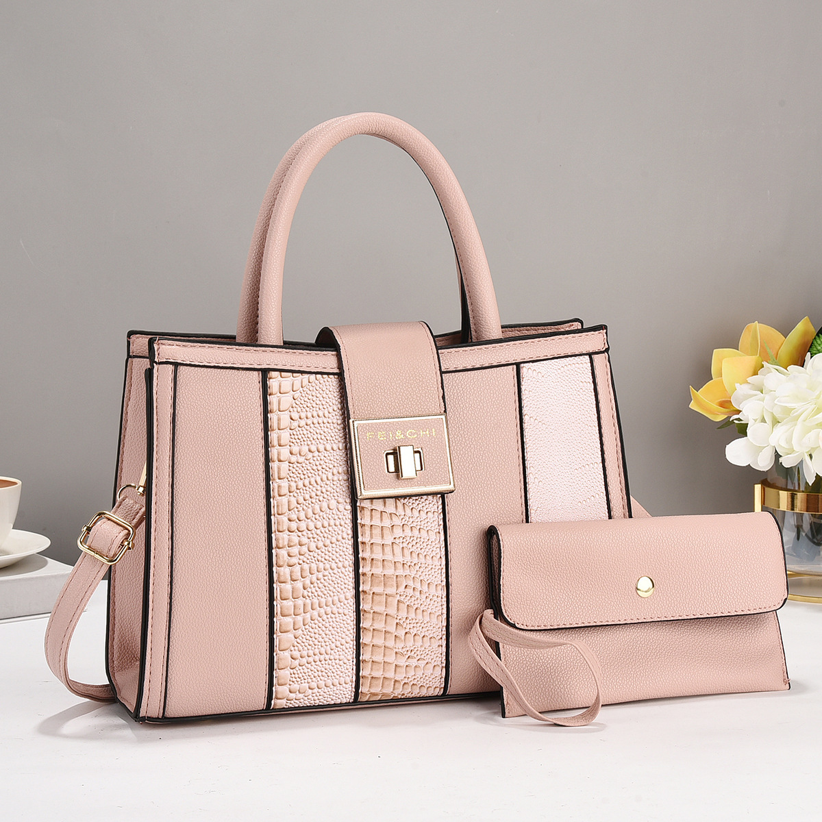 The new patchwork striped letter bag is a fashionable and trendy women's bag, a cross-border single-shoulder bag, a crossbody bag, and a high-end handbag for women details Picture
