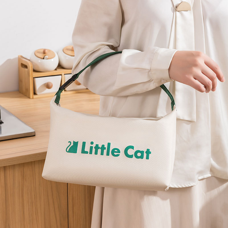 New U-shaped bento bags, office lunch box bags, outdoor picnic bags, cartoon hand-held insulated bags, student meal bags Item Picture