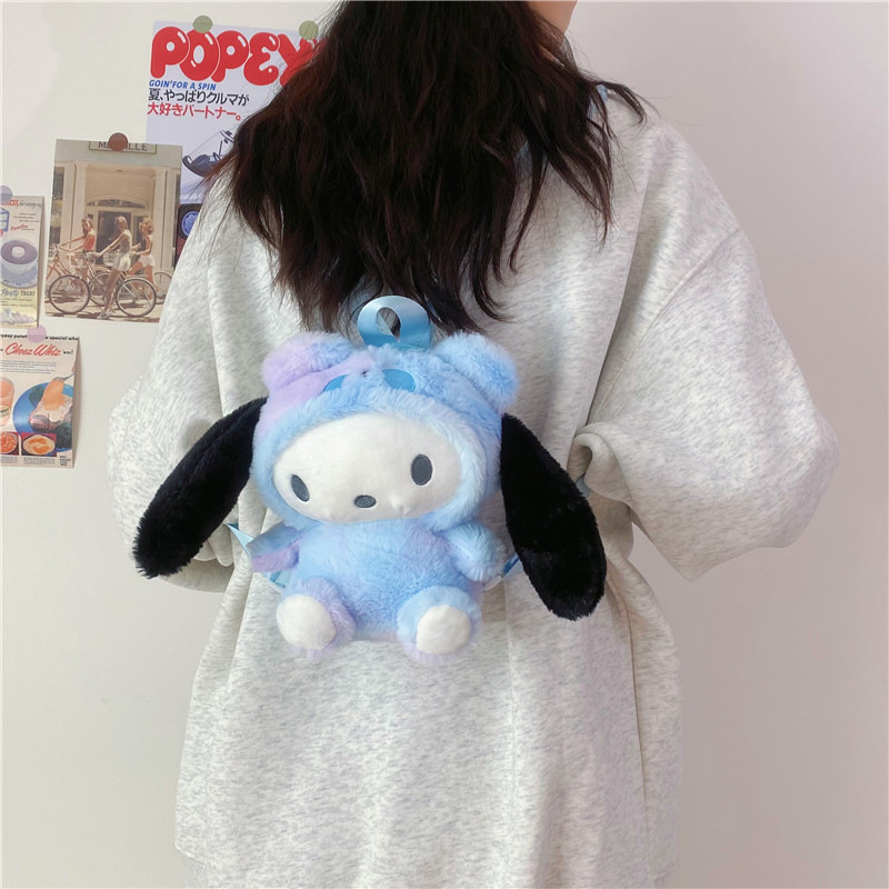New tie-dyed Sanrio figurine backpack 2023 Autumn/Winter children's bag, girl's claw machine figurine, export bag Specification drawing