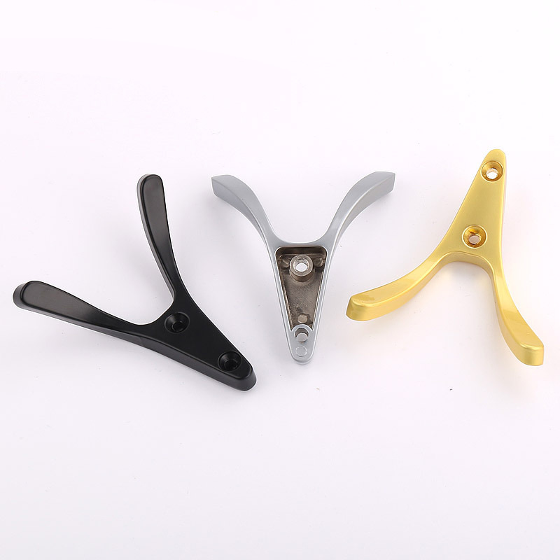 Wholesale of Xiangzhen door back zinc alloy upper and lower hooks, kitchen and bathroom towel hooks, wardrobe single hooks, solid coat and hat hooks Specification drawing