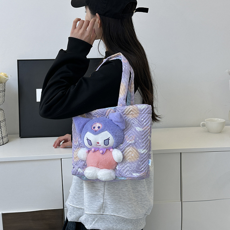 New cartoon doll single-shoulder bag, large-capacity claw machine doll, exchange for plush handbag bag, daily necessities storage Specification drawing
