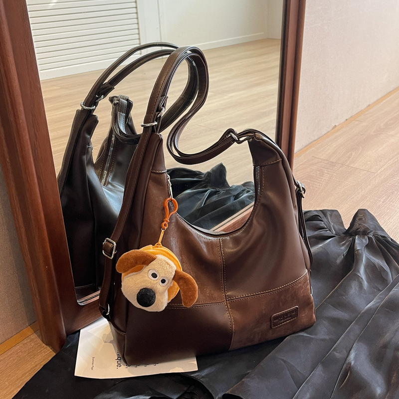 Student Tote bag for Girls 2024 New retro and fashionable large-capacity backpack for commuting, casual and versatile girls Specification drawing