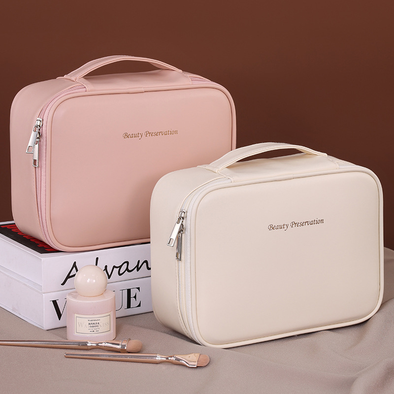The new cross-border multi-functional zoned portable women's makeup bag features a niche design and a large capacity, exuding a sense of luxury full figure