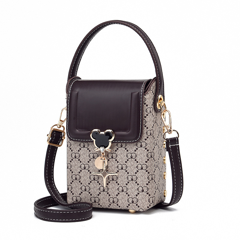 Printed mobile phone women's bag 2023 New style fashionable and individual Korean style trendy and stylish single-shoulder crossbody checkered small handbag Item Picture
