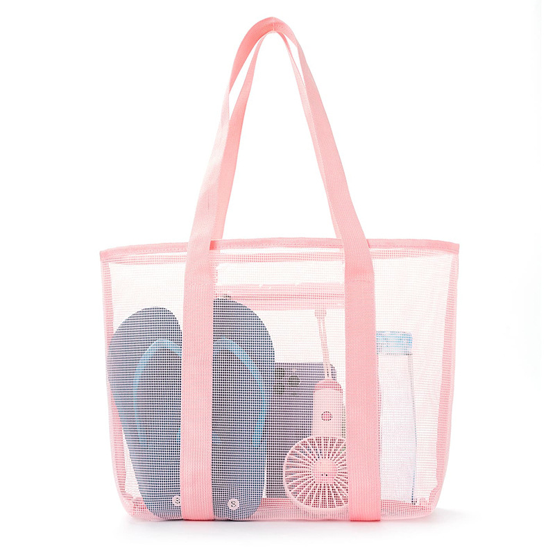 Hollow polyester mesh beach bags, large-capacity travel washing bags, swimming storage bags, minimalist mesh beach bags details Picture