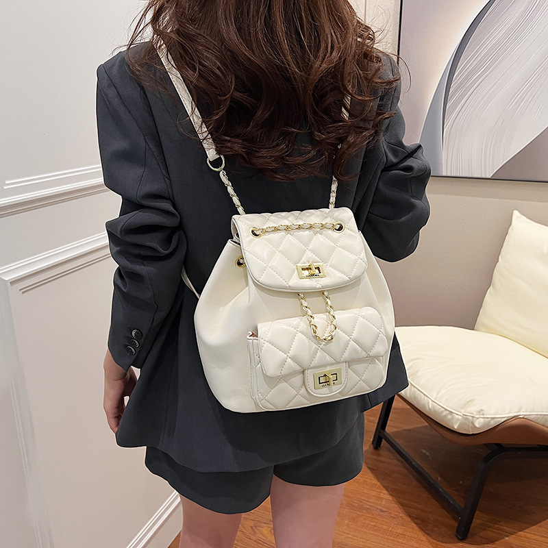 The 2025 new Korean-style chanel-style backpack for women is a trendy schoolbag for college students and a single-shoulder commuting backpack Application Scenario
