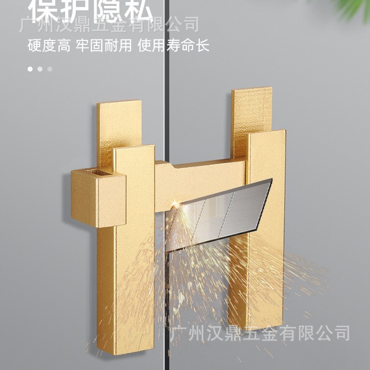 Thickened aluminum alloy exposed latch door bolt, indoor door lock without drilling, bathroom sliding door, wooden door snap anti-theft details Picture
