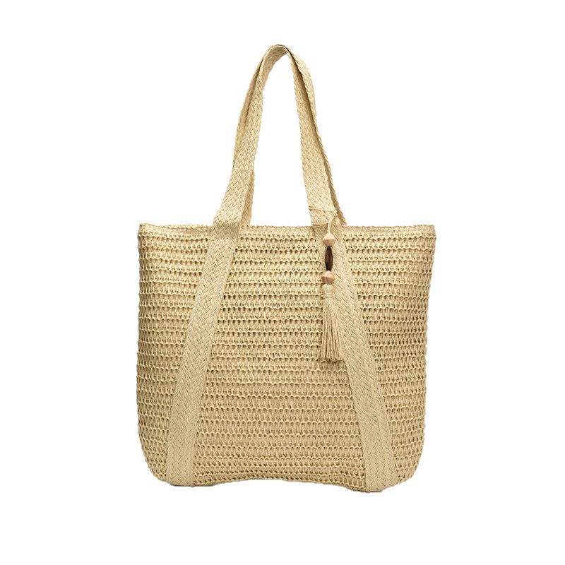 2025 New straw beach woven handbag, women's tassel hollowed-out large-capacity tote bag, vacation handbag Item Picture