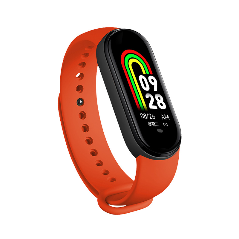 Waterproof M8 smart bracelet, NFC access control, step counting, heart rate, blood pressure, blood oxygen, health, multi-language m8 bracelet Item Picture
