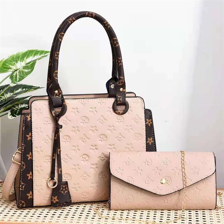 Cross-border foreign trade Women's Bag 2022 Embossed color-blocking pattern mother-and-child bag, single-shoulder crossbody bag, hand-carry color-matched bag, Mom bag consignment Specification drawing
