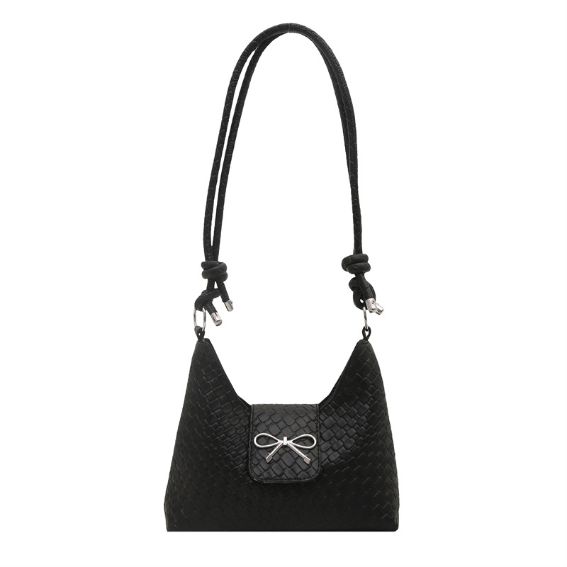 Large-capacity casual underarm bag 2025 new solid color fashionable Korean style simple bow single-shoulder crossbody women's bag Item Picture